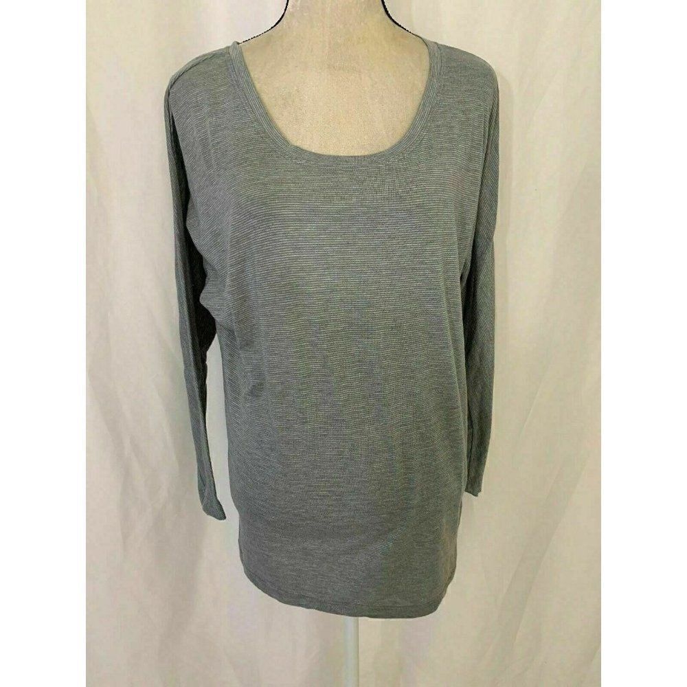 Allen Allen New Gray Striped Long Sleeve top